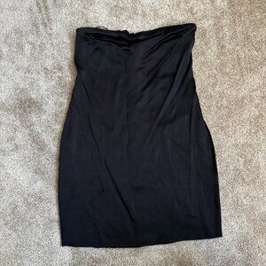 Zara shiny black strapless mini dress